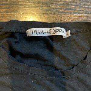 Michael Star Black Tie Shirt with bottom detail